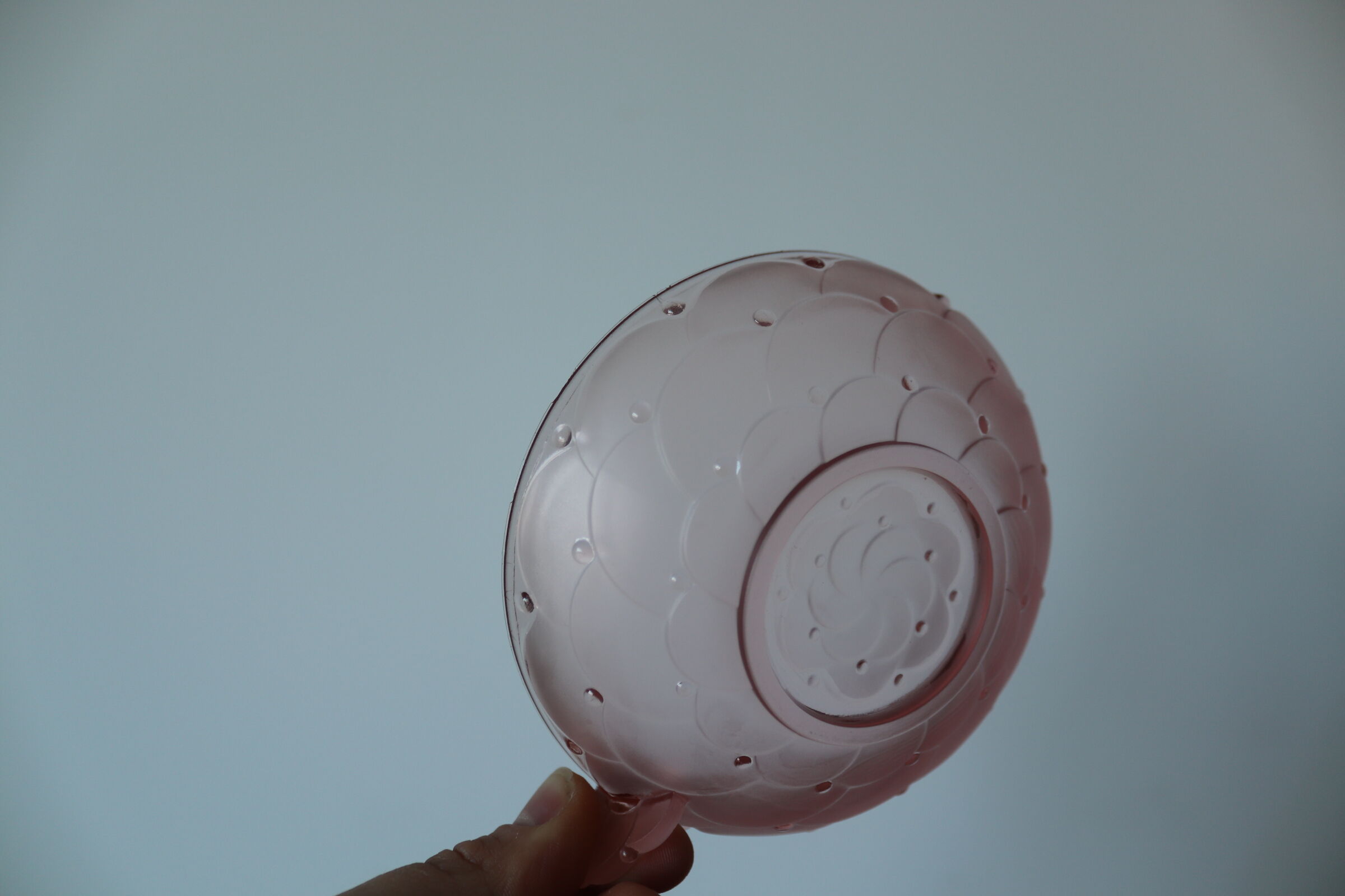 Set of 6 art deco pink molded glass ramekins