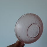 Set of 6 art deco pink molded glass ramekins