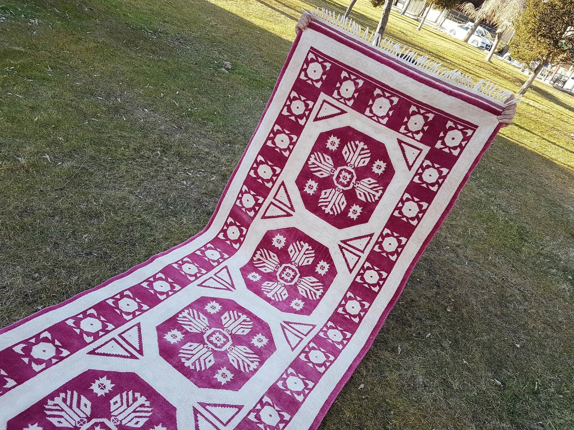 Vintage Turkish hallway rug 100x493 cm
