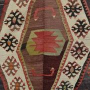 1970s Vintage Turkish Handmade Wool Cotton Colorful Kilim Rug 157x365