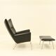 Wing chair & matching ottoman – CH445 & CH446 – by Hans Wegner
