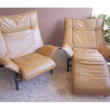 Fauteuils «Veranda» , Cuir fauve par Vico Magistretti , Édition Cassina, 19