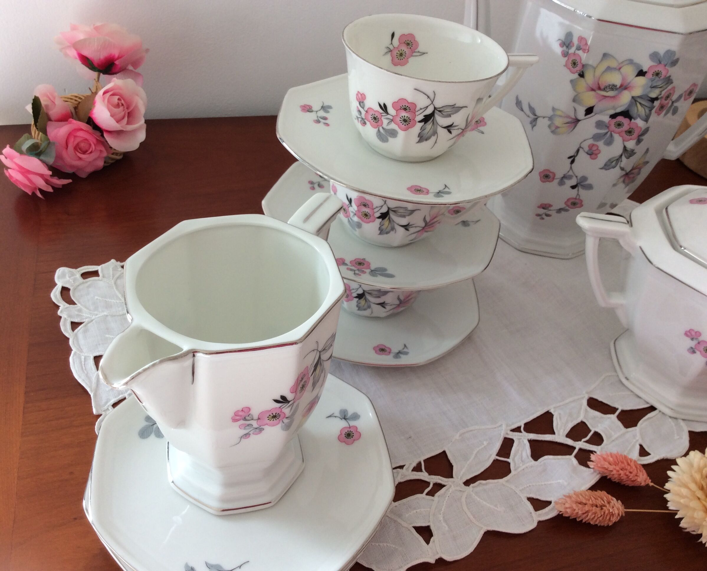 Fine porcelain coffee set EPIAGE D.F. Czechoslovakia of the 30s