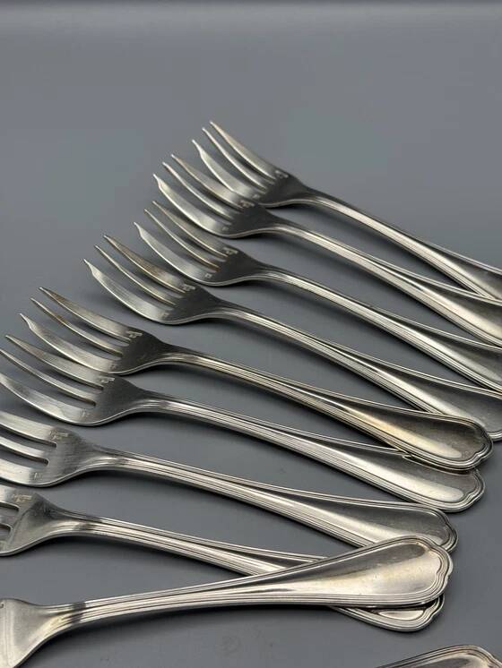 Set of 12 Christofle dessert forks made in France