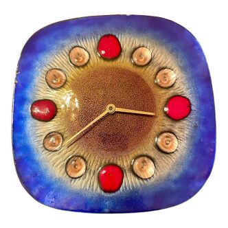 Franco bastianelli pop-art enamelled wall clock for the signed Laurana workshop