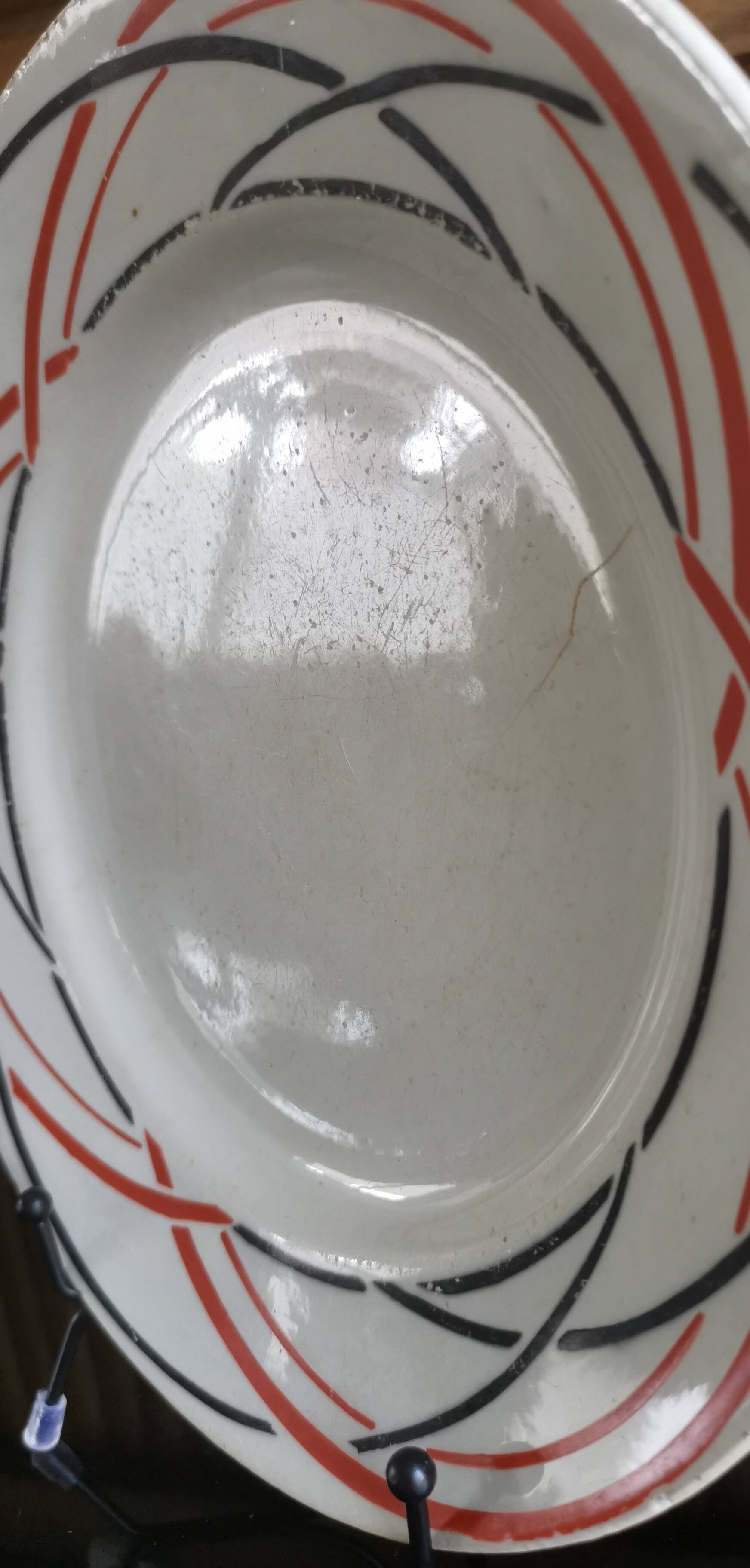 Old plate with geometric pattern Lunéville France