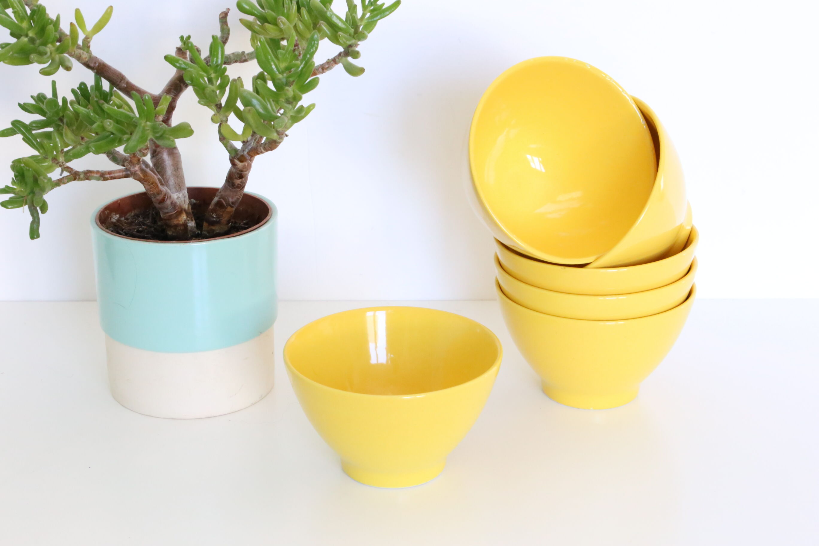6 yellow bowls Moulin des Loups