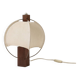 Table lamp in wood and canvas, Poland 1980s
