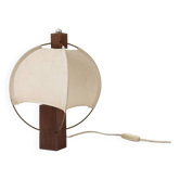 Table lamp in wood and canvas, Poland 1980s