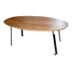Oval solid wood and metal table