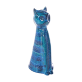 Rimini Chat bleu en céramique par Aldo Londi,1960
