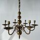 Small golden Dutch chandelier with 6 arms of light