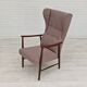 1960s, Swedish design, high-back armchair, furniture wool.