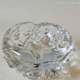 Elegant Empty pocket/ashtray organic floral shape. In crystal. Charles Schneider style. Diam 12 cm