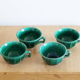 Set of 4 green cups 60s