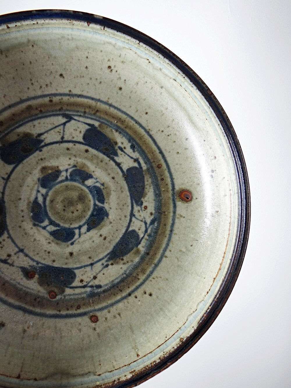 Vintage 1960s-1970s pyrite art stone fruit bowl.