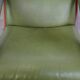 Green Cowhide Leather and Wooden Vintage Armchair