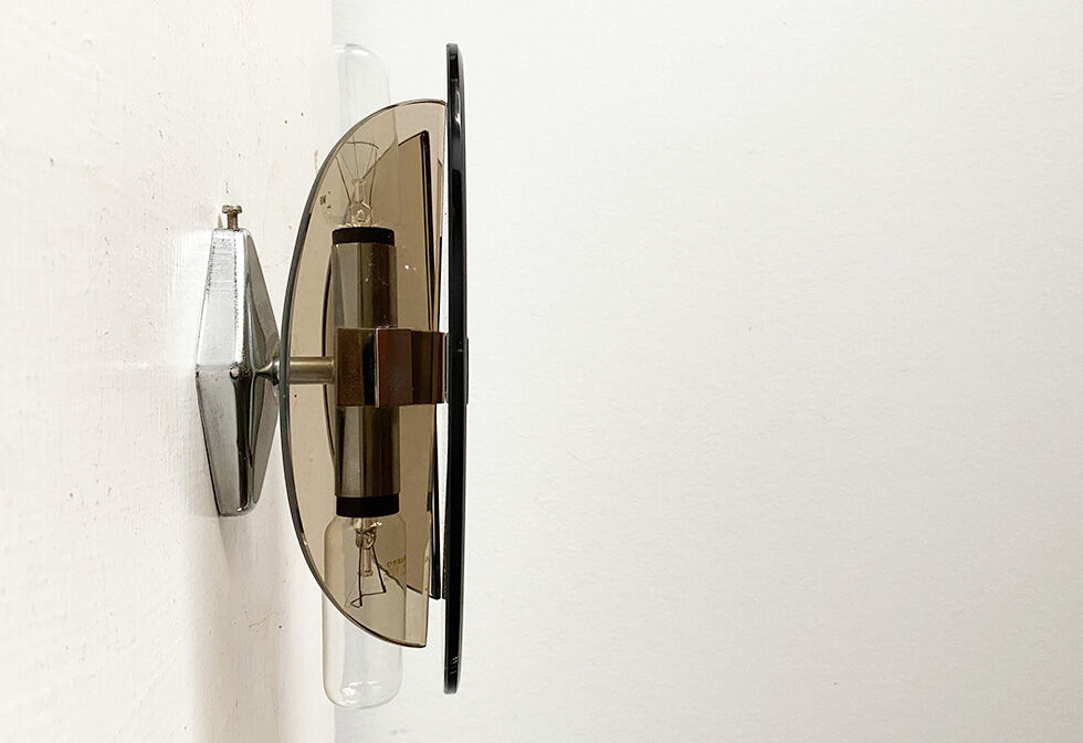 Pair wall light smoked glass Veca
