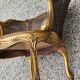 Gilded wood armchair and double canning
