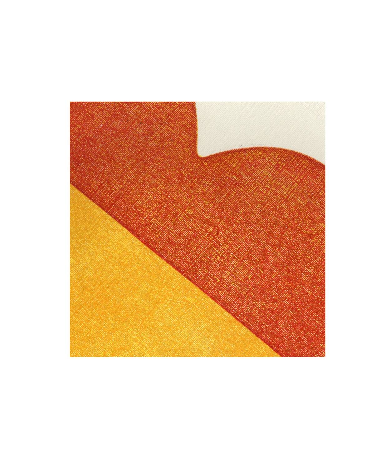 Peinture abstraite sur papier 30x40cm  wax jaune et orange signée Eawy