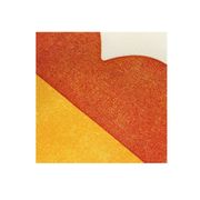 Abstract painting on 30x40cm yellow and orange wax paper signed Eawy