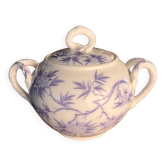Sarreguemines porcelain sugar bowl late 19th century