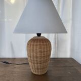 Wicker table lamp