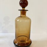 Art Deco liqueur set in amber glass
