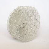 Glass ceiling light with braided pattern