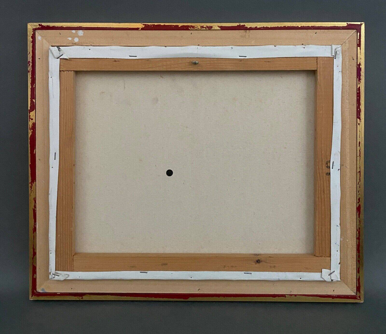 Oil on canvas Alain L'Hermitte Lhermitte geometric architecture 20th century