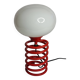 Vintage red lacquered spring lamp, 70s