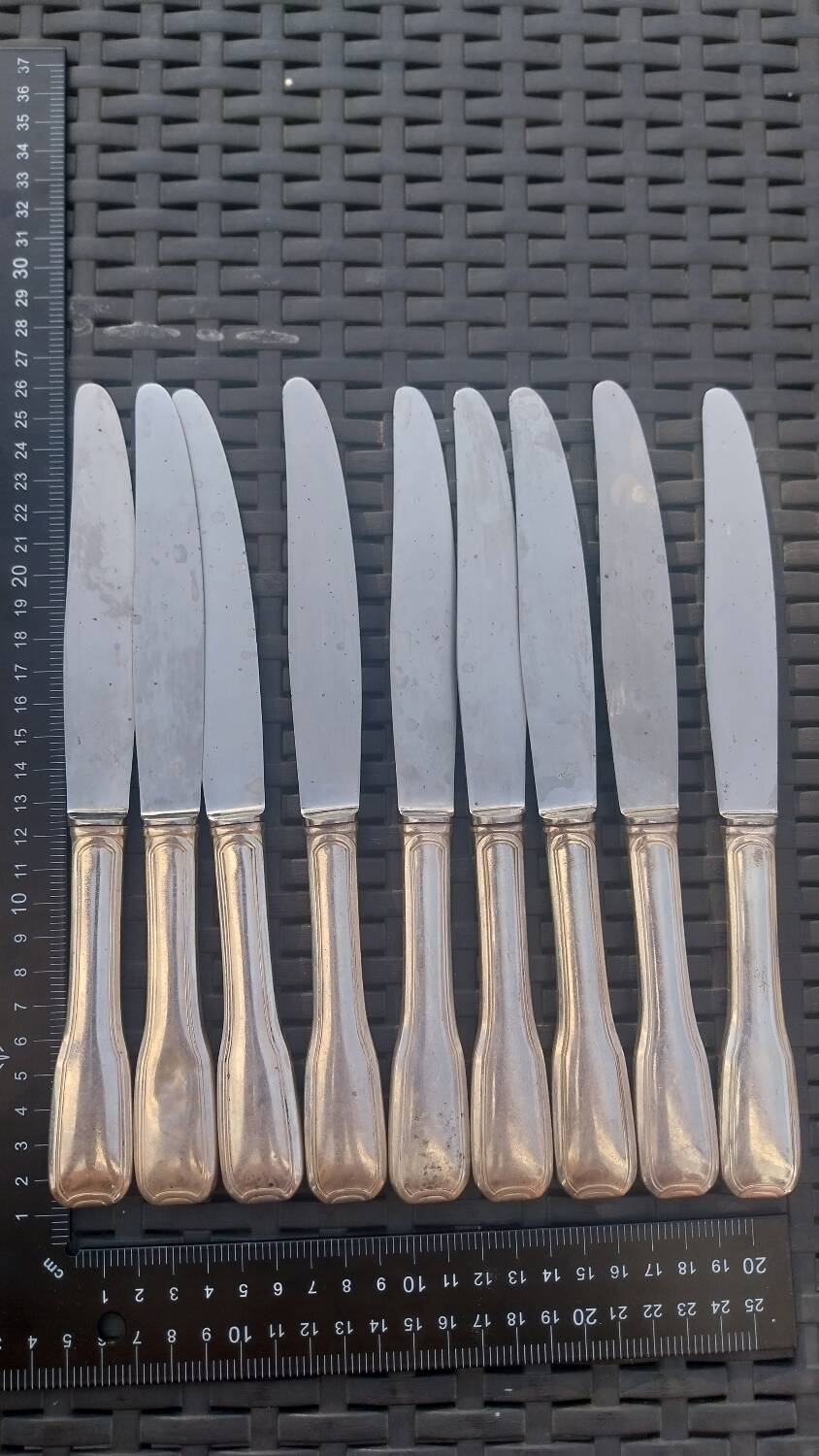 Set of silver metal knives - François Frionet