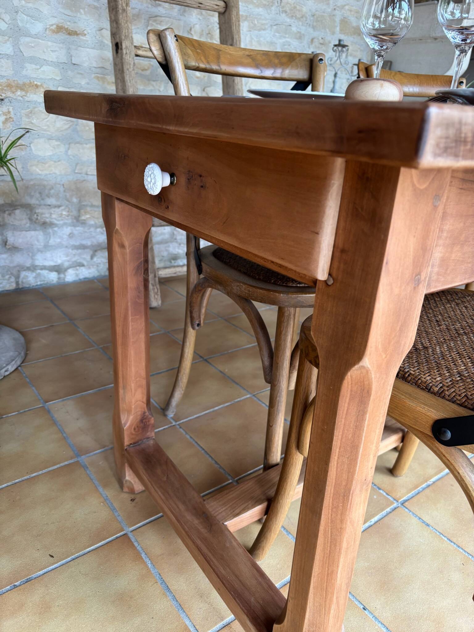 Farm table in cherry wood