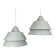 Pair of Zone Pendant Lights in gray, Jo Hammerborg for Fog & Mørup, 1960s