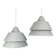 Pair of Zone Pendant Lights in gray, Jo Hammerborg for Fog & Mørup, 1960s