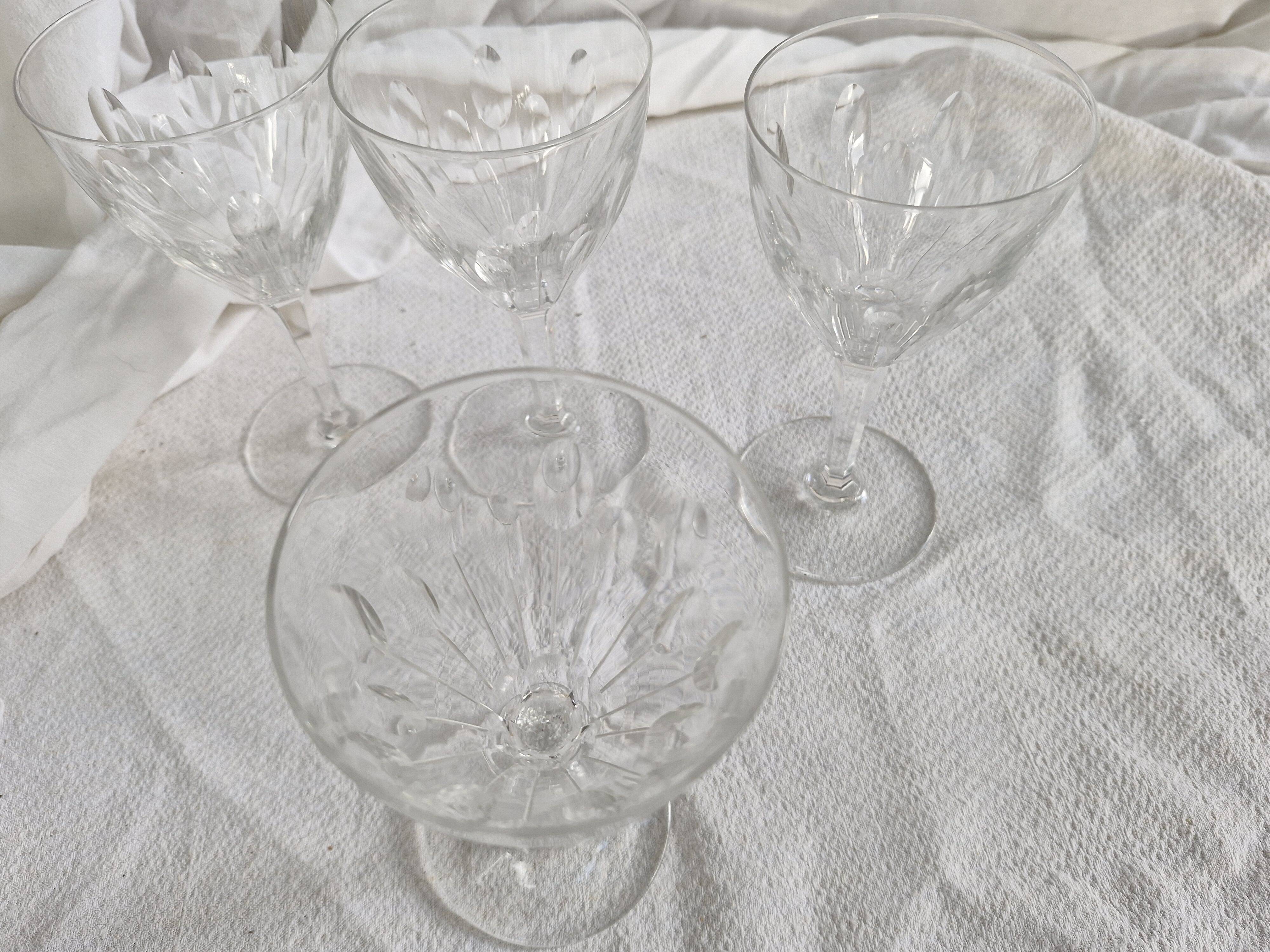 4 Verres à eau anciens - cristal Val Saint Lambert modèle Nestor taille Ham