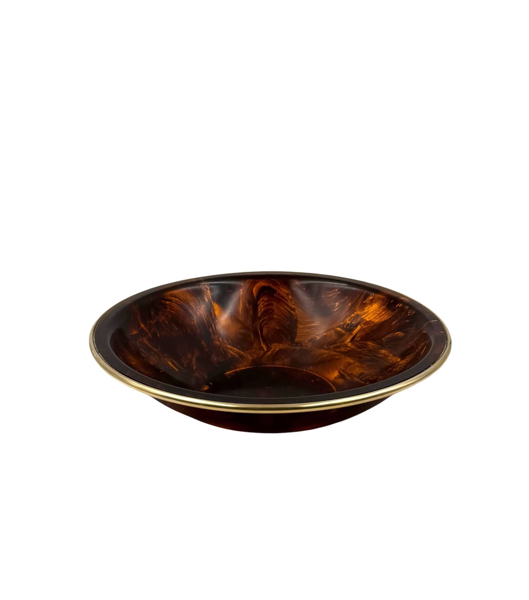 Bol / centre de table en lucite à motif de tortue de style Hollywood Regency, Italie 1970