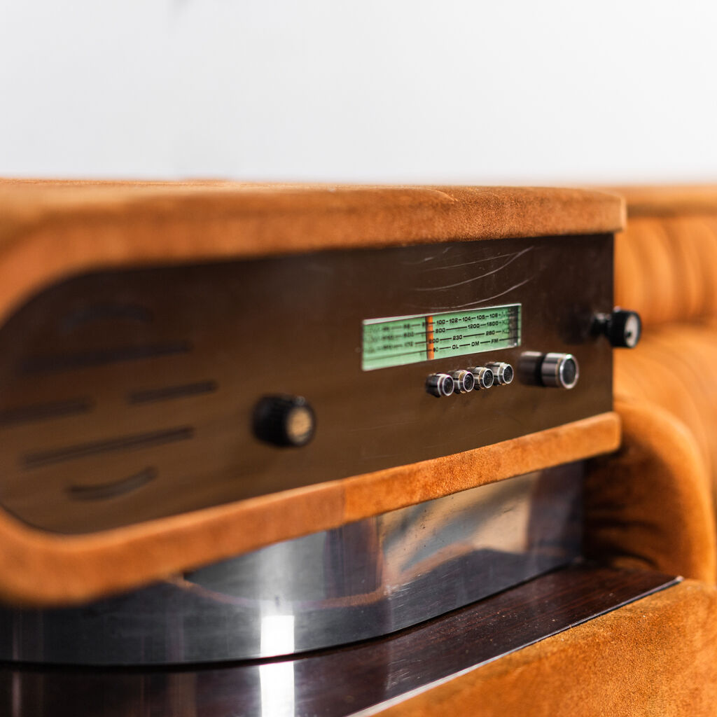Double bed with alcantara radio 70s vintage modernariato