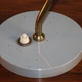 Vintage desk lamp in brass and gray lacquered metal, 1950s