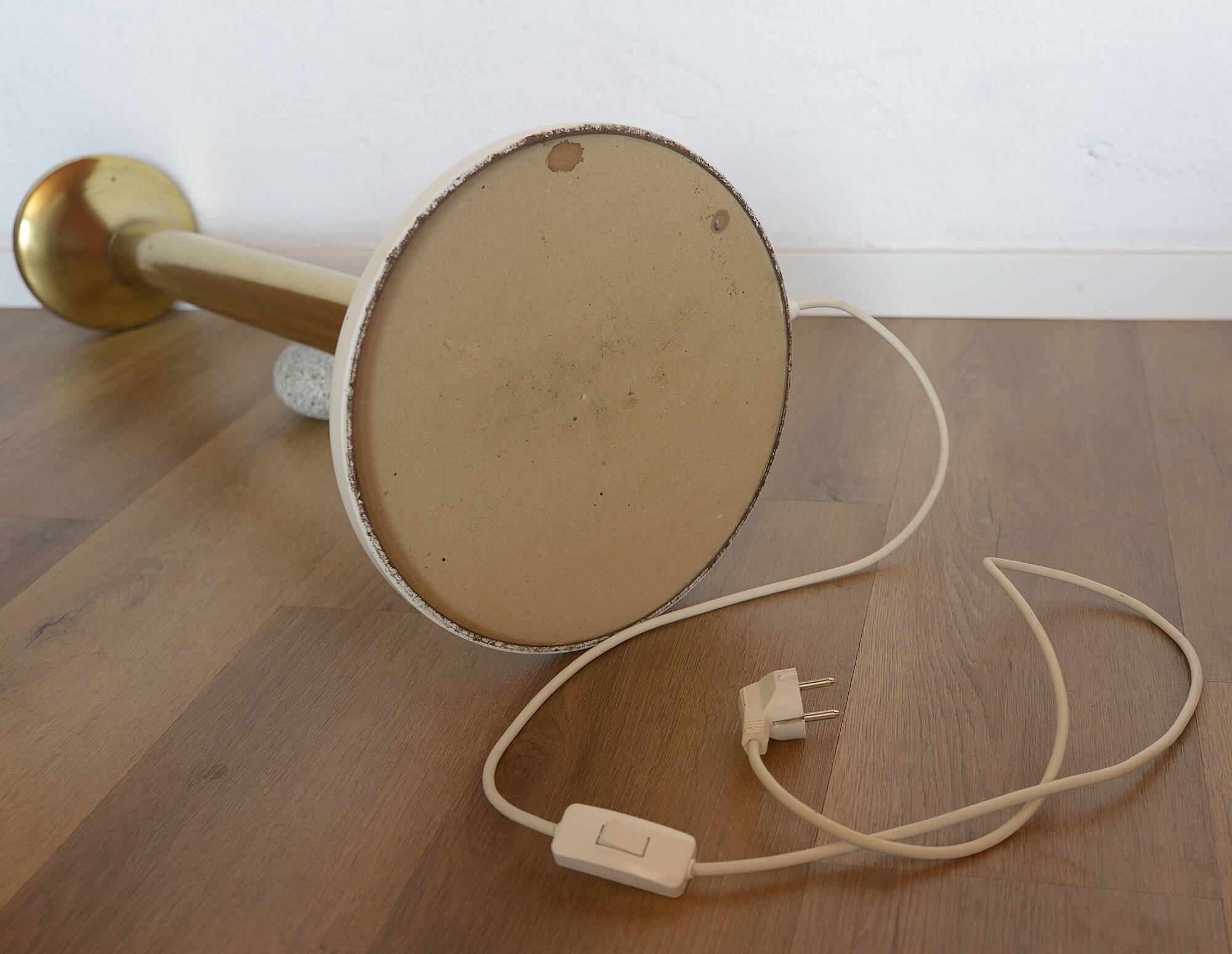 Vintage Brass Floor Lamp Elegant Gold Tall Mid Century Modern Light