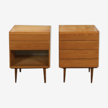 Set of 2 wooden bedside tables by Up Zavody