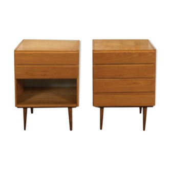 Set of 2 wooden bedside tables by Up Zavody