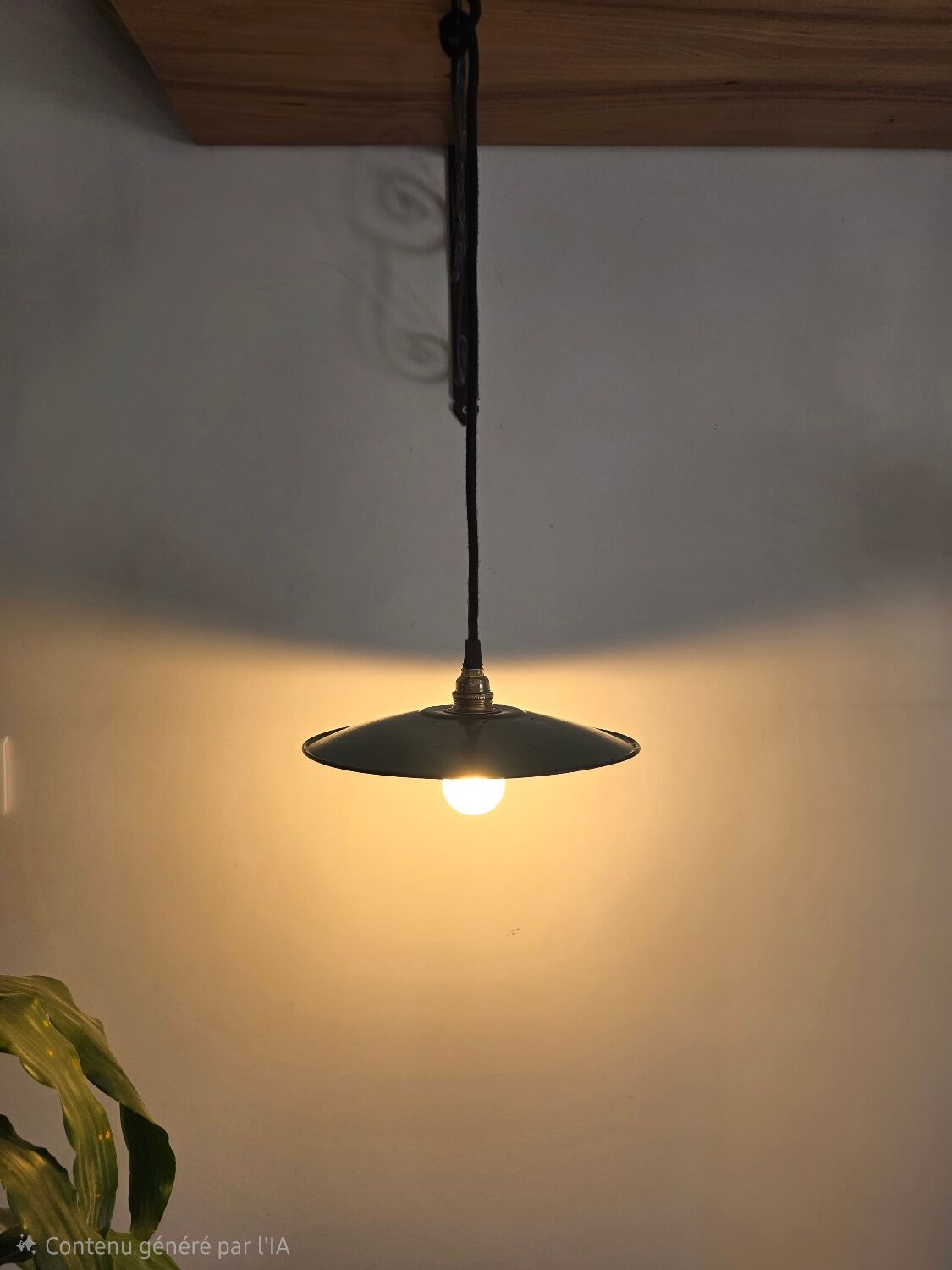 Vintage enamelled sheet metal lamp