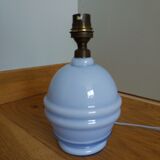 Lampe verre soufflé opaline bleu ciel