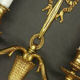 Paire d'appliques au noeud style Louis XVI - bronze
