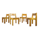 🟡 Vintage pine brutalist dining table chairs, Ate van APELDOORN, 1970s