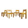 🟡 Vintage pine brutalist dining table chairs, Ate van APELDOORN, 1970s
