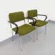 Pair of vintage armchairs in fabric and chrome from the 1970s.
