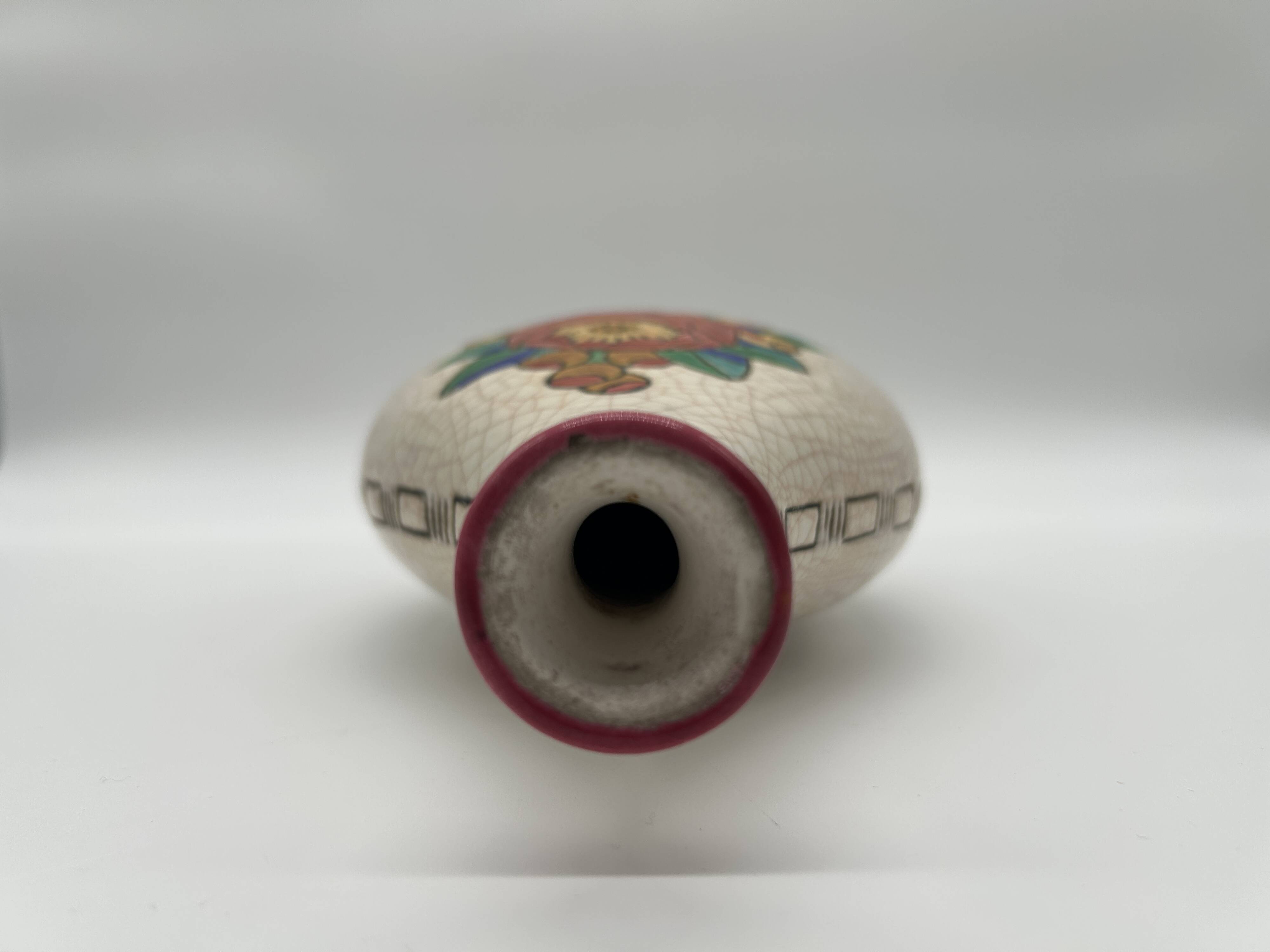 Vase art deco en émaux de longwy