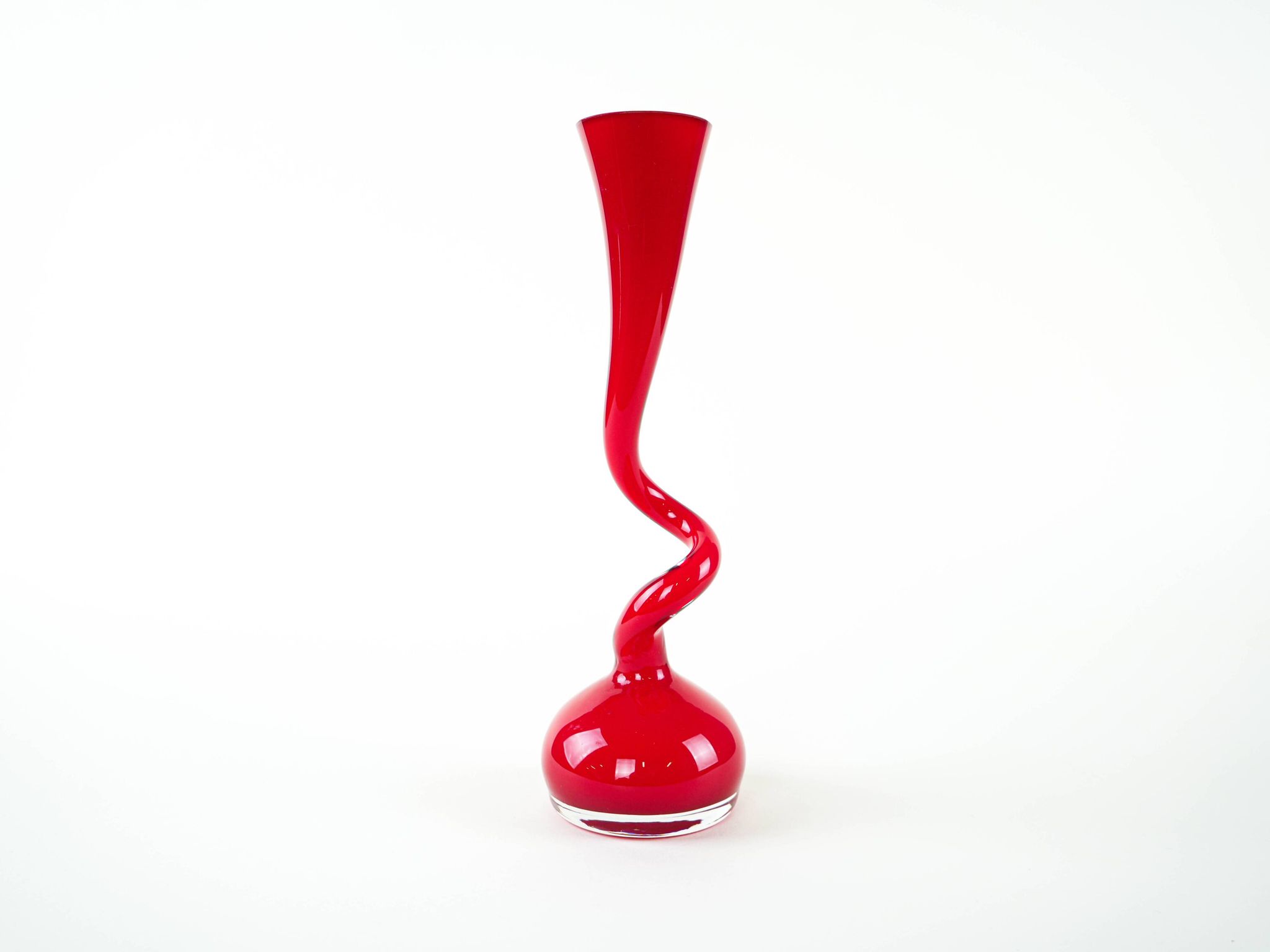 Red vase, Swing Vase, Danish design, manufactured by Normann Copenhagen